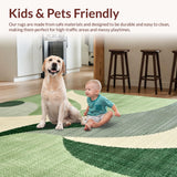 Ultra Soft Area Rug, Non Slip, Stain Resistant, Washable Area Rugs for Living Room, Bedroom, Contemporary Sage Green Bedroom Minimalist Floor Rug(Gray)