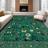 Ultra Soft Area Rug, Non Slip, Stain Resistant, Washable Area Rugs for Living Room, Bedroom, Elegant Distinctive Insect Pattern(Green)