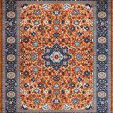 Ultra Soft Area Rug, Non Slip, Stain Resistant, Washable Area Rugs for Living Room, Bedroom, Chic Retro Geometric Color Palette(Orange)
