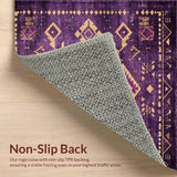 Ultra Soft Area Rug, Non Slip, Stain Resistant, Washable Area Rugs for Living Room, Bedroom, Richly Textured Modern Palette(Purple)