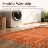 Ultra Soft Area Rug, Non Slip, Stain Resistant, Washable Area Rugs for Living Room, Bedroom, Stylish Cozy Runner Appeal(Orange)