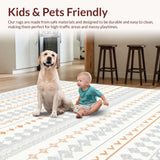 Ultra Soft Area Rug, Non Slip, Stain Resistant, Washable Area Rugs for Living Room, Bedroom, Charming Rustic Bunny Illustration(Gray)
