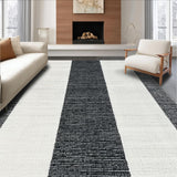 Ultra Soft Area Rug, Non Slip, Stain Resistant, Washable Area Rugs for Living Room, Bedroom, Handcrafted Bistro Stripe Woven Mat with Modern Minimalist Design(Black)