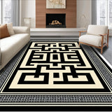 Ultra Soft Area Rug, Non Slip, Stain Resistant, Washable Area Rugs for Living Room, Bedroom, Modern Neutral Home Office Low Pile Rug(Black)
