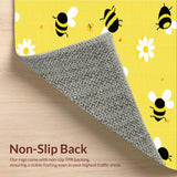 Ultra Soft Area Rug, Non Slip, Stain Resistant, Washable Area Rugs for Living Room, Bedroom, Nature-Infused Black and Yellow Style(Yellow)