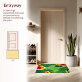 Ultra Soft Area Rug, Non Slip, Stain Resistant, Washable Area Rugs for Living Room, Bedroom, Charming Bright Trellis Motif(Green)