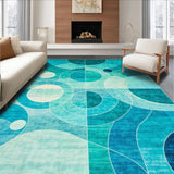 Ultra Soft Area Rug, Non Slip, Stain Resistant, Washable Area Rugs for Living Room, Bedroom, Lagoon Ripple Coastal Runner Rug Washable Beach Inspired Floor Carpet(Blue)