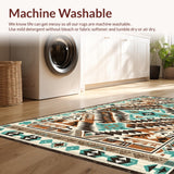 Ultra Soft Area Rug, Non Slip, Stain Resistant, Washable Area Rugs for Living Room, Bedroom, Soft Textured Vintage Ethnic Pattern(Brown)