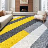Ultra Soft Area Rug, Non Slip, Stain Resistant, Washable Area Rugs for Living Room, Bedroom, Modern Striped Yellow Grey Bathroom Quick Dry Rug(Yellow)