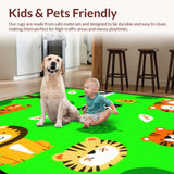 Ultra Soft Area Rug, Non Slip, Stain Resistant, Washable Area Rugs for Living Room, Bedroom, Enchanting Forest Animal Landscape(Green)