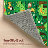 Ultra Soft Area Rug, Non Slip, Stain Resistant, Washable Area Rugs for Living Room, Bedroom, Fun and Quirky Zoo Inspired Style(Green)