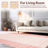Ultra Soft Area Rug, Non Slip, Stain Resistant, Washable Area Rugs for Living Room, Bedroom, Chic Pastel Tassel Elegance(Pink)