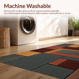 Ultra Soft Area Rug, Non Slip, Stain Resistant, Washable Area Rugs for Living Room, Bedroom, Multi-Colored Contemporary Entryway Non-Slip Rug(Beige)