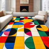 Ultra Soft Area Rug, Non Slip, Stain Resistant, Washable Area Rugs for Living Room, Bedroom, Discover Shapes Area Rug for Kids Fun Play and Learn(Yellow)