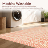 Ultra Soft Area Rug, Non Slip, Stain Resistant, Washable Area Rugs for Living Room, Bedroom, Modern Rustic Geometric Accent Piece(Orange)