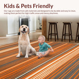 Ultra Soft Area Rug, Non Slip, Stain Resistant, Washable Area Rugs for Living Room, Bedroom, Whimsical Colorful Meditation Accent(Orange)