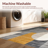 Ultra Soft Area Rug, Non Slip, Stain Resistant, Washable Area Rugs for Living Room, Bedroom, Chic Minimalist Monochrome Design(Gray)