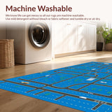 Ultra Soft Area Rug, Non Slip, Stain Resistant, Washable Area Rugs for Living Room, Bedroom, Vibrant Blue Gray Traffic Pattern(Blue)