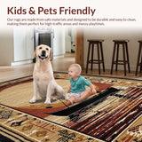 Ultra Soft Area Rug, Non Slip, Stain Resistant, Washable Area Rugs for Living Room, Bedroom, Charming Nautical Catch Design(Beige)