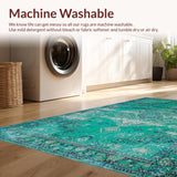 Lively Turquoise Floral Motif(Blue)