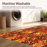 Ultra Soft Area Rug, Non Slip, Stain Resistant, Washable Area Rugs for Living Room, Bedroom, Chic Playful Animal Theme(Orange)