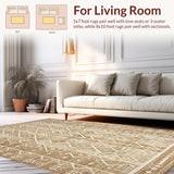 Ultra Soft Area Rug, Non Slip, Stain Resistant, Washable Area Rugs for Living Room, Bedroom, Stylish Diamond Patterned Minimalism(Beige)