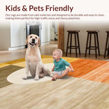 Ultra Soft Area Rug, Non Slip, Stain Resistant, Washable Area Rugs for Living Room, Bedroom, Artful Vintage Curved Lines(Gold)