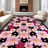 Ultra Soft Area Rug, Non Slip, Stain Resistant, Washable Area Rugs for Living Room, Bedroom, Minimalist Black and Pink Palette(Pink)