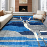 Ultra Soft Area Rug, Non Slip, Stain Resistant, Washable Area Rugs for Living Room, Bedroom, Striking Textured Animal Print(Blue)