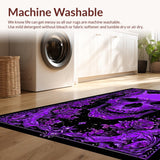 Ultra Soft Area Rug, Non Slip, Stain Resistant, Washable Area Rugs for Living Room, Bedroom, Dark Fantasy Alphabet Design(Purple)