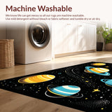 Ultra Soft Area Rug, Non Slip, Stain Resistant, Washable Area Rugs for Living Room, Bedroom, Lively Astronauts and Planets Concept(Orange)