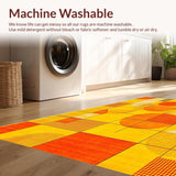 Ultra Soft Area Rug, Non Slip, Stain Resistant, Washable Area Rugs for Living Room, Bedroom, Lively Retro Symmetrical Design(Yellow)