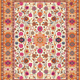 Whimsical Orange Floral Aesthetic(Ivory)