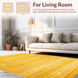 Ultra Soft Area Rug, Non Slip, Stain Resistant, Washable Area Rugs for Living Room, Bedroom, Modern Minimalist Solid Hue(Gold)