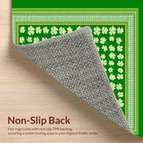 Ultra Soft Area Rug, Non Slip, Stain Resistant, Washable Area Rugs for Living Room, Bedroom, Playful St. Patrick's Day Entry Mat(Green)