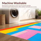 Ultra Soft Area Rug, Non Slip, Stain Resistant, Washable Area Rugs for Living Room, Bedroom, Multicolored Fun Activity Surface(Orange)