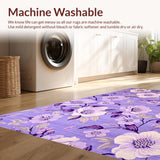 Ultra Soft Area Rug, Non Slip, Stain Resistant, Washable Area Rugs for Living Room, Bedroom, Playful Abstract Petal Arrangement(Purple)