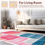 Ultra Soft Area Rug, Non Slip, Stain Resistant, Washable Area Rugs for Living Room, Bedroom, Chic Modern Soft Pastel Design(Pink)