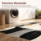 Beige Black Abstract Modern Geometric Circles Area Design(Gray)