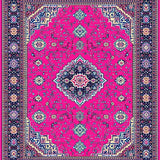 Ultra Soft Area Rug, Non Slip, Stain Resistant, Washable Area Rugs for Living Room, Bedroom, Sophisticated Minimalist Linear Arrangement(Pink)