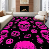 Ultra Soft Area Rug, Non Slip, Stain Resistant, Washable Area Rugs for Living Room, Bedroom, Chic Contemporary Halloween Motif(Pink)