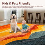 Ultra Soft Area Rug, Non Slip, Stain Resistant, Washable Area Rugs for Living Room, Bedroom, Contemporary Fluffy Textured Style(Orange)