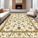 Ethereal Paisley Area Camel Tones with Intricate Floral Weaves(White)
