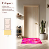 Ultra Soft Area Rug, Non Slip, Stain Resistant, Washable Area Rugs for Living Room, Bedroom, Romantic Cozy Faux Fur Style(Pink)