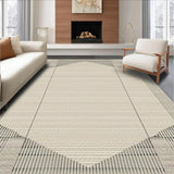 Ultra Soft Area Rug, Non Slip, Stain Resistant, Washable Area Rugs for Living Room, Bedroom, Rustic Neutral Trellis Texture(Beige)