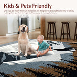 Ultra Soft Area Rug, Non Slip, Stain Resistant, Washable Area Rugs for Living Room, Bedroom, Elegant Moonlit Wilderness Pattern(Gray)