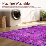Ultra Soft Area Rug, Non Slip, Stain Resistant, Washable Area Rugs for Living Room, Bedroom, Lush Fuzzy Modern Appeal(Purple)