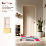 Ultra Soft Area Rug, Non Slip, Stain Resistant, Washable Area Rugs for Living Room, Bedroom, Soft Washable Bedroom Area Rug Grey Pink(Gray)