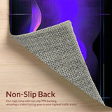 Ultra Soft Area Rug, Non Slip, Stain Resistant, Washable Area Rugs for Living Room, Bedroom, Vibrant Abstract Geometric Waves(Purple)