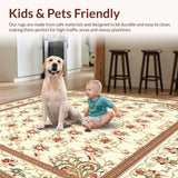 Beige Toned Traditional Runner with Ornate Paisley and Botanical Elements(Beige)